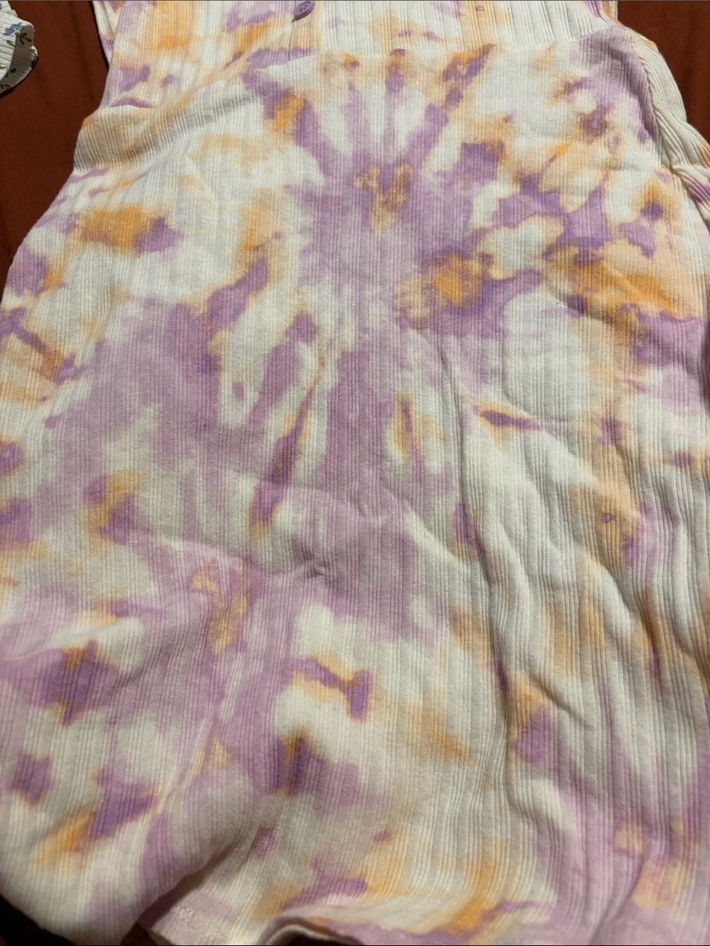 art class Tie-Dye Short Sleeve Dress in Purple, Yellow, White